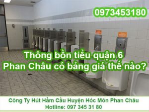 Thông bồn tiểu quận 6 Phan Châu có bảng giá thế nào?